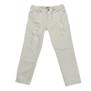 Lucky Brand White Sienna Slim Boyfriend Distressed Jeans Size 8 Women's